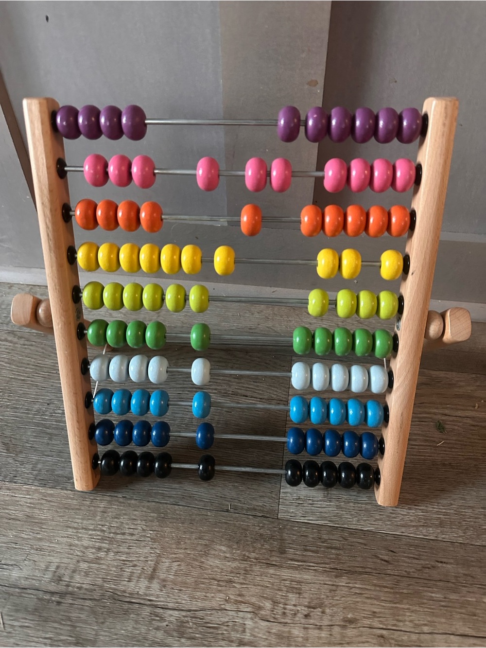 Wooden Rainbow Abacus Toy for Kids - Multicolor Counting Beads